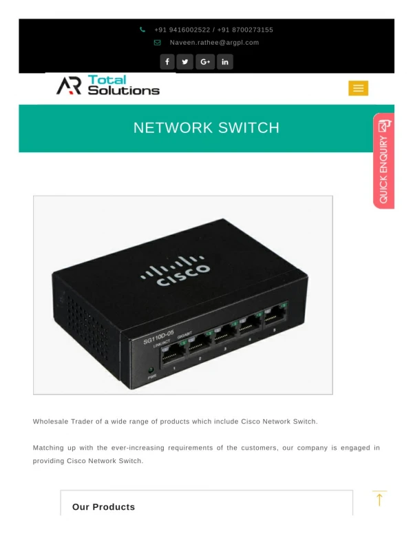 Network switch in haryana | network switch wholesaler in haryana | network switch trader in haryana | AR Total Solutions