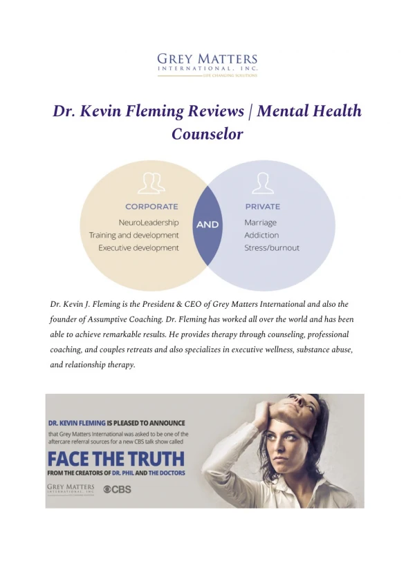 Dr. Kevin Fleming Reviews | Mental Health Counselor