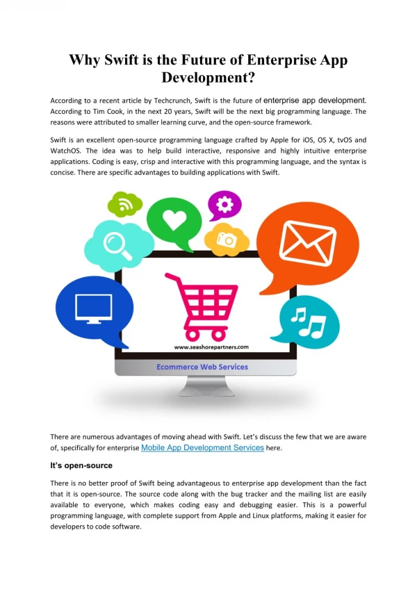 Why Swift is the Future of Enterprise App Development? | Seashore Partners