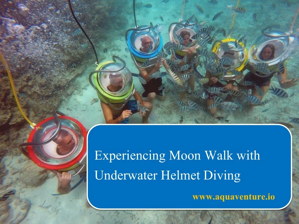 experiencing moon walk with underwater helmet