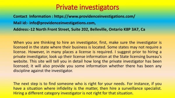 How to Choose the Right Private Investigator