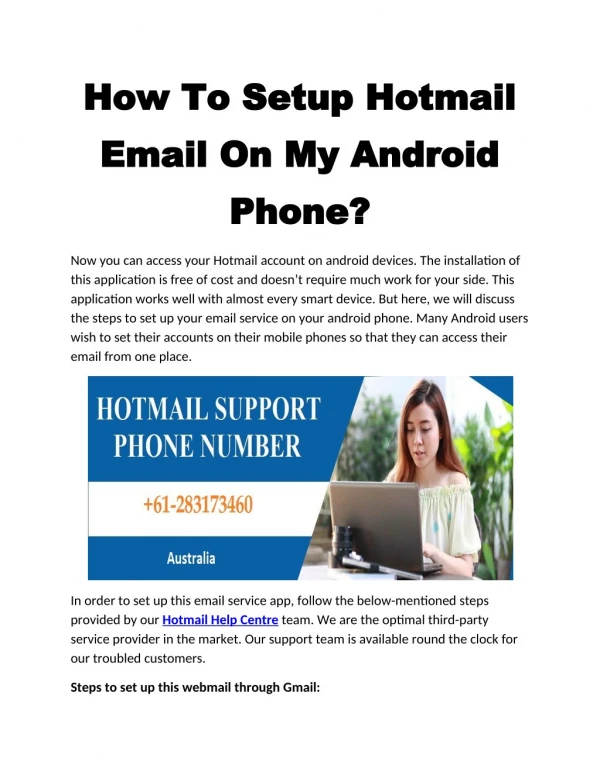 How to setup hotmail email on my android phone