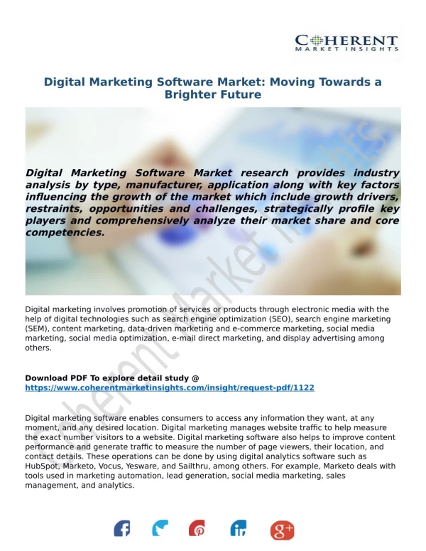 Digital Marketing Software Market: Moving Towards a Brighter Future