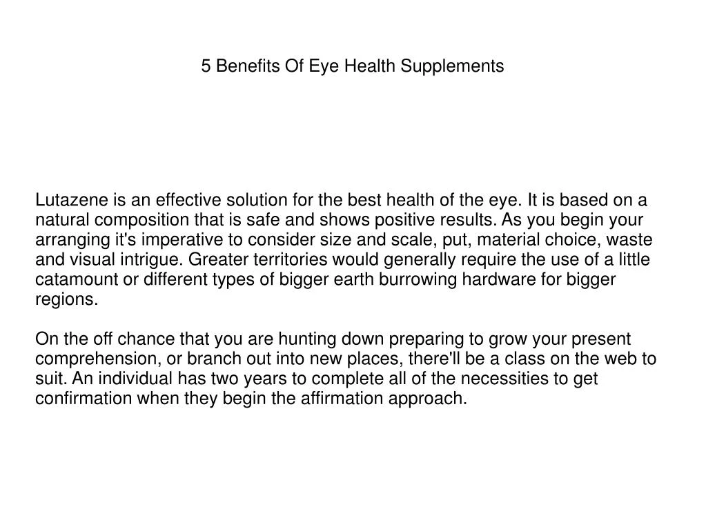 5 benefits of eye health supplements