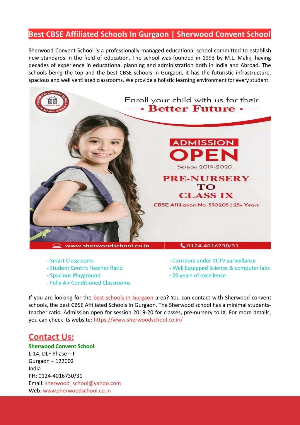 best cbse affiliated schools in gurgaon sherwood