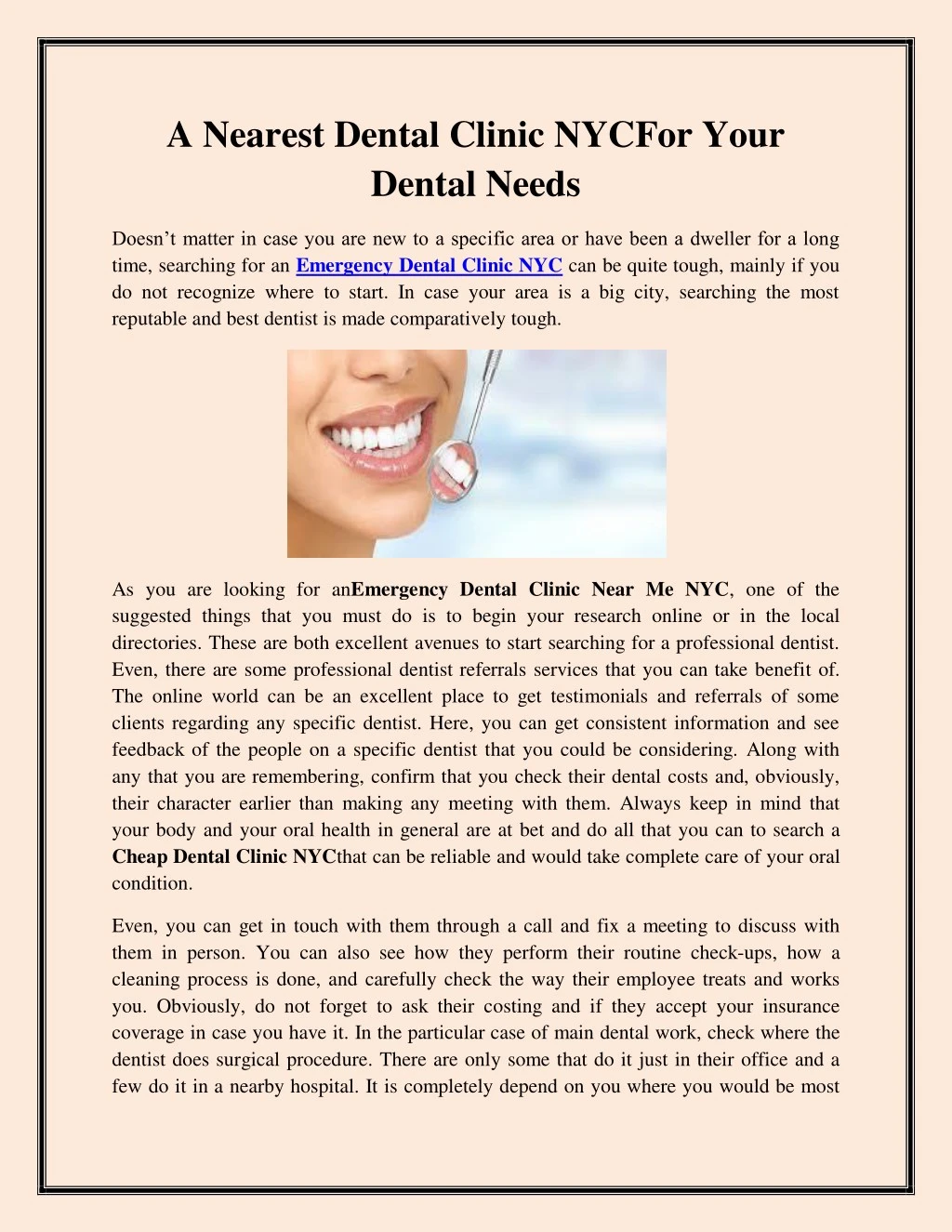 a nearest dental clinic nycfor your dental needs