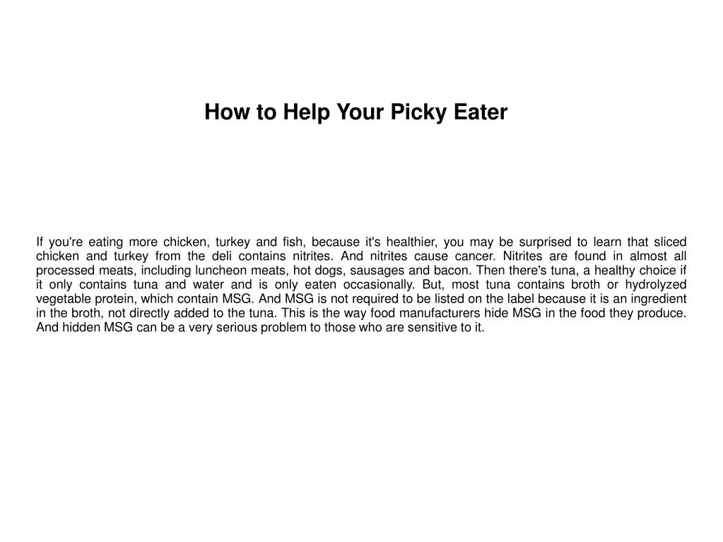 how to help your picky eater