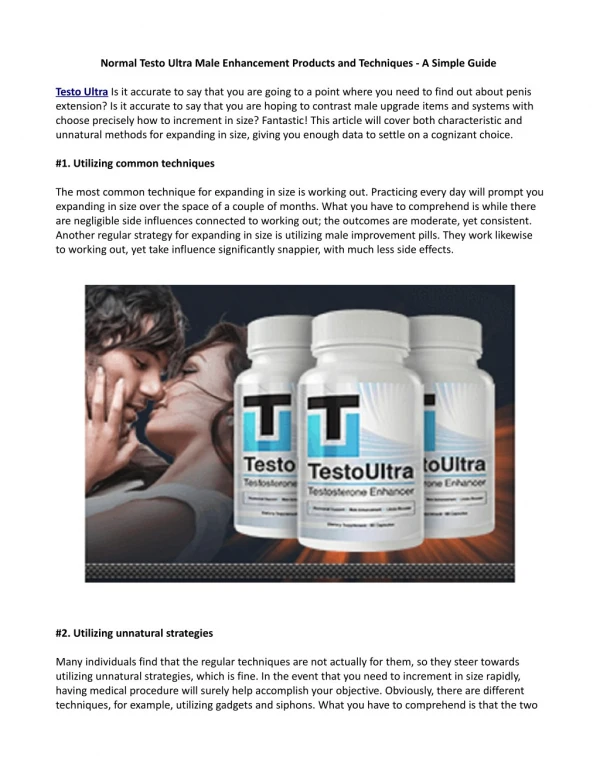 Concentrates Of Testo Ultra Reviews