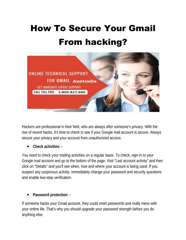 How To Secure Your Gmail From hacking?