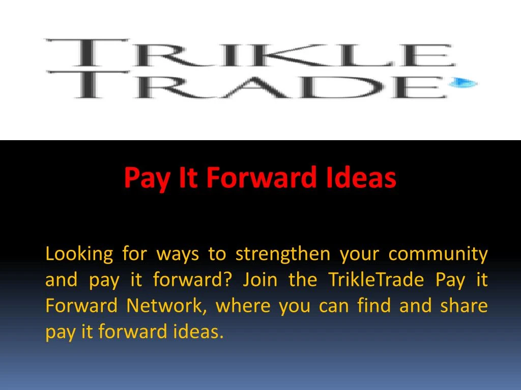 pay it forward ideas