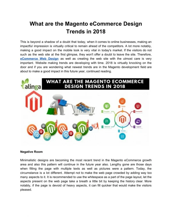 What are the Magento eCommerce Design Trends in 2018