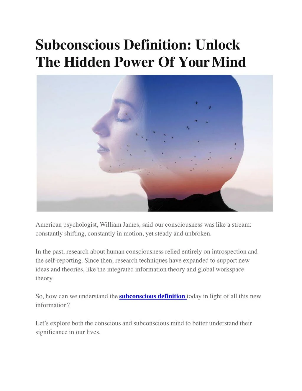 subconscious definition unlock the hidden power of your mind