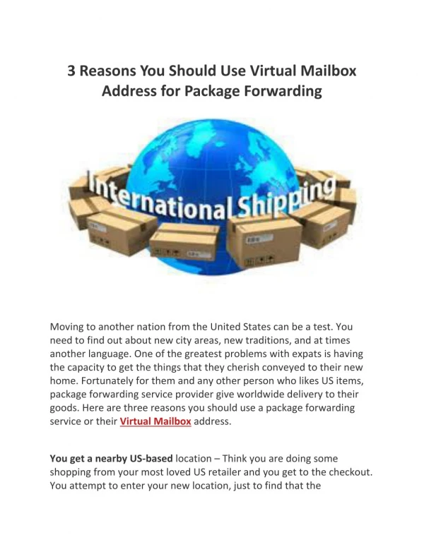 3 Reasons You Should Use A Virtual Mailbox Address for Package Forwarding