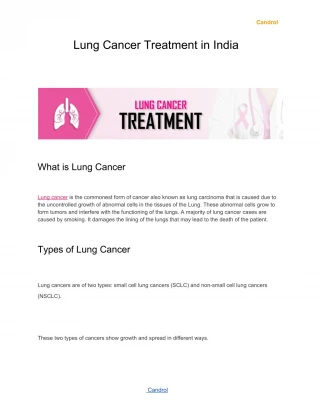 Lung Cancer Treatment in India - slide 1