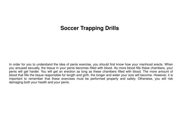 Soccer Trapping Drills