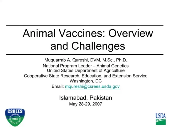 Animal Vaccines: Overview and Challenges