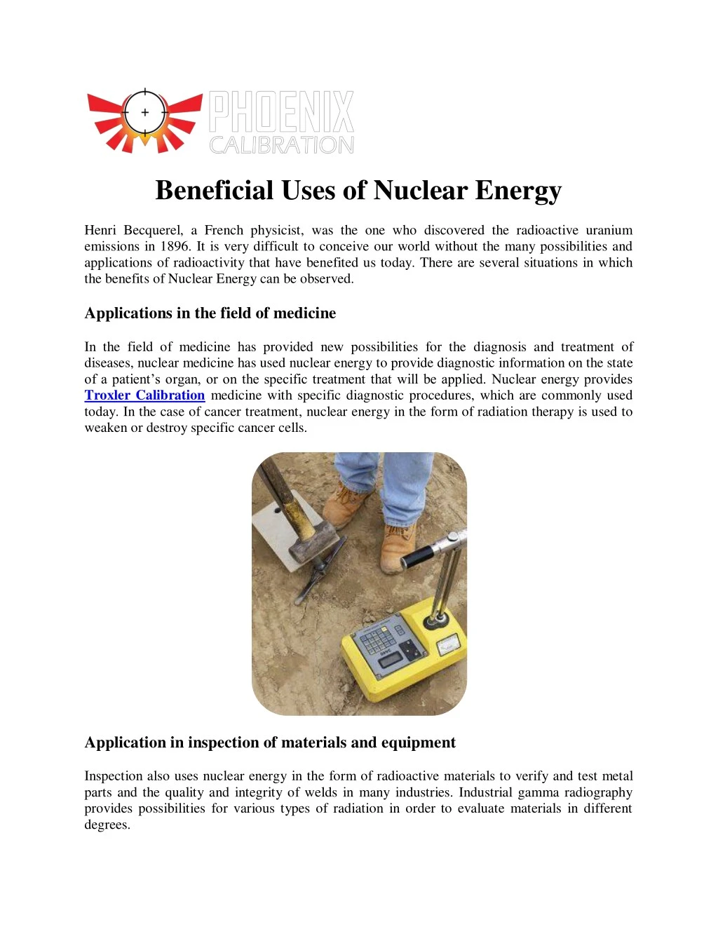 beneficial uses of nuclear energy