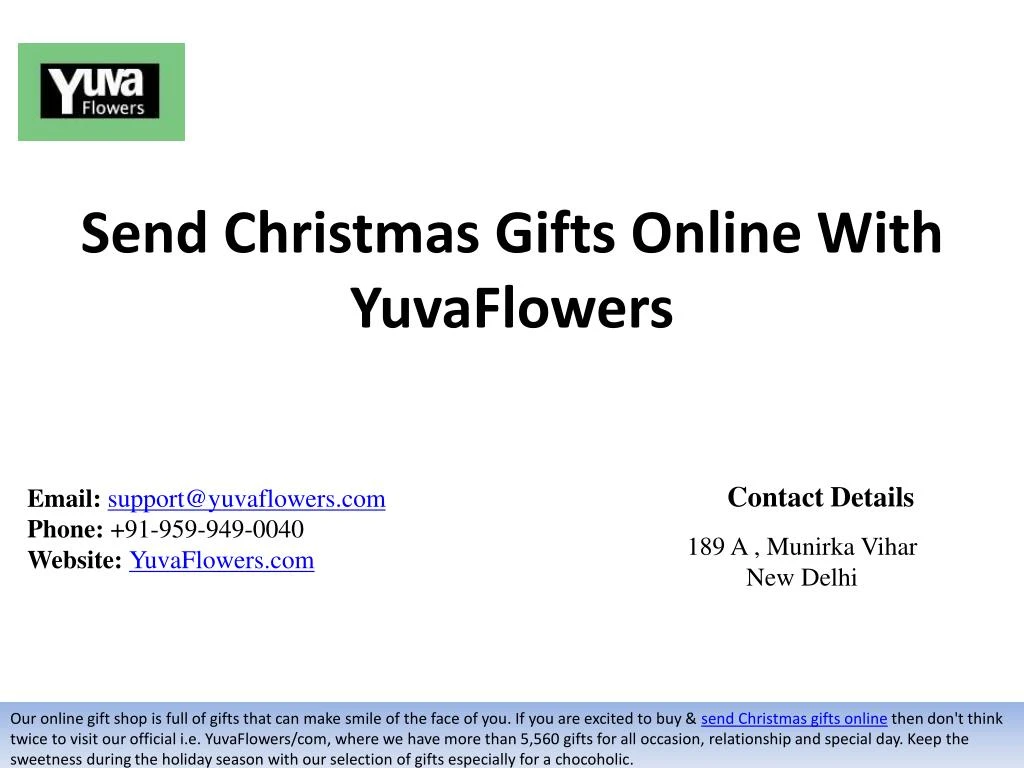 send christmas gifts online with yuvaflowers
