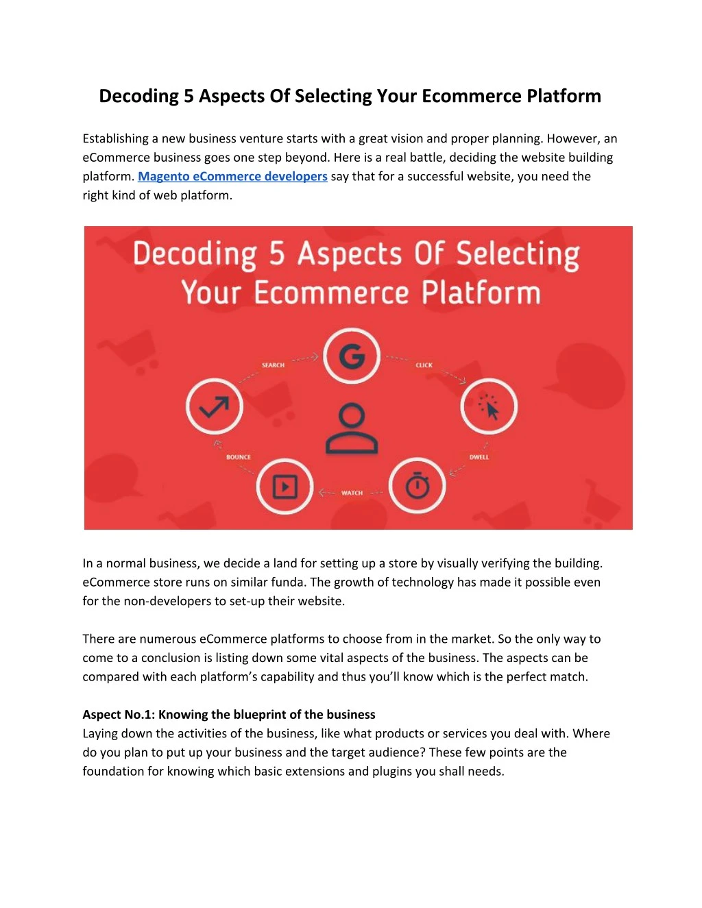 decoding 5 aspects of selecting your ecommerce