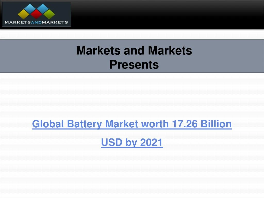 markets and markets presents