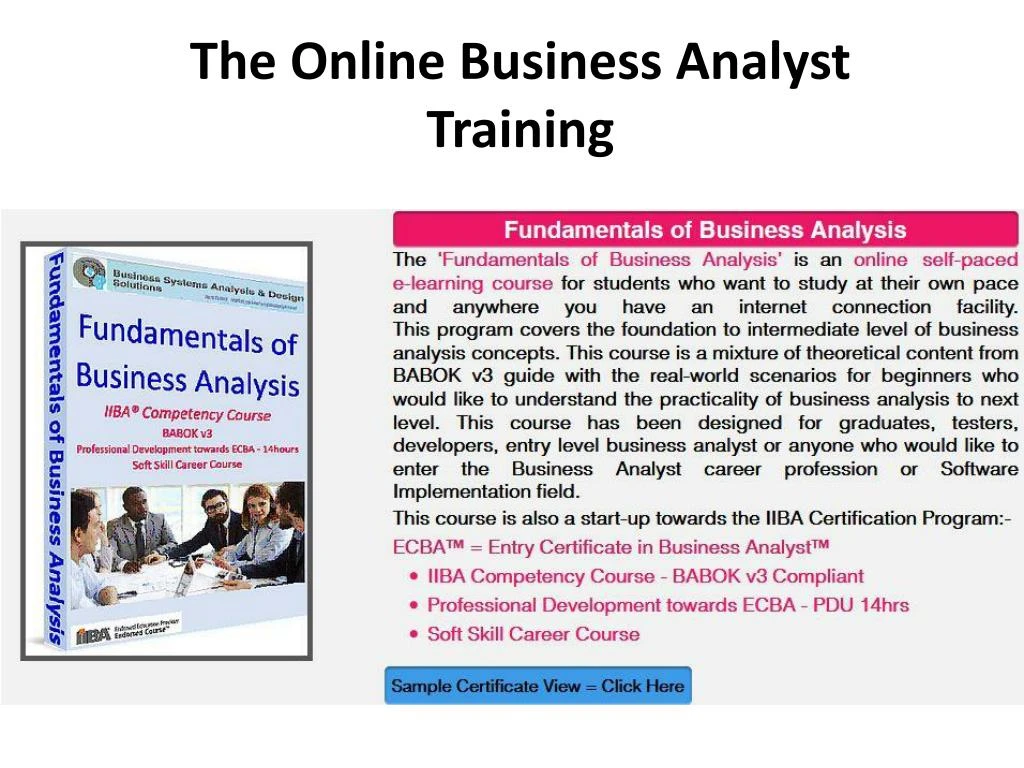 the online business analyst training
