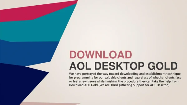 Re-install Aol Desktop Gold On Your Computer