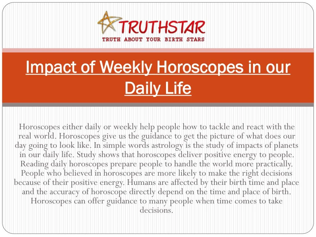 impact of weekly horoscopes in our daily life