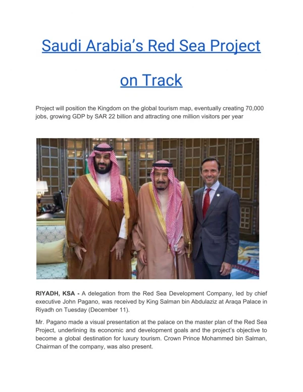 Saudi Arabia’s Red Sea Project