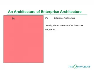 An Architecture of Enterprise Architecture - slide 1