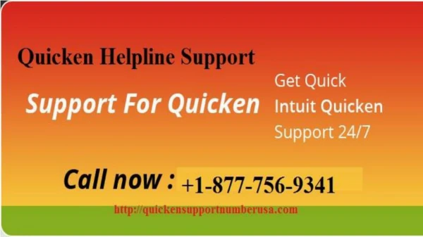 Call 1-877-756-9341 Quicken Phone Number