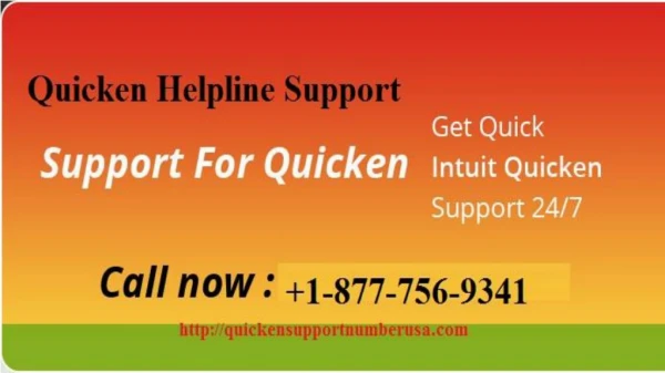 Call Now 1-877-756-9341 Quicken Phone Number