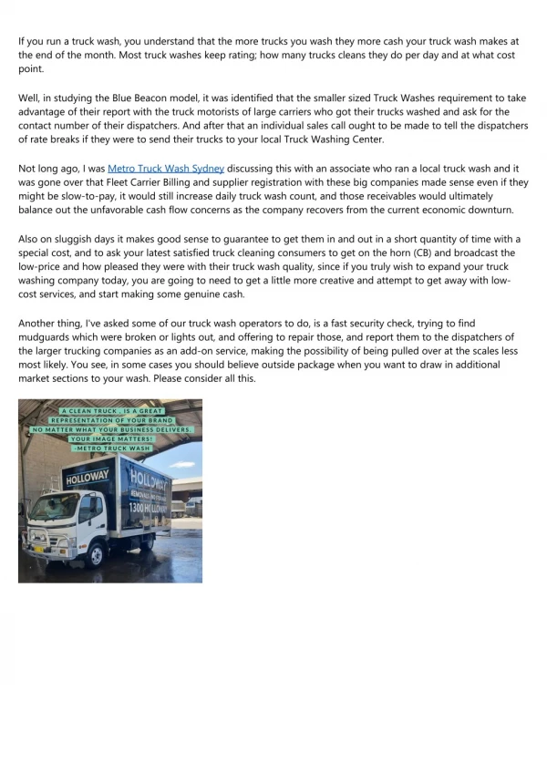 Truck Wash - Understanding the Large Fleet Carriers