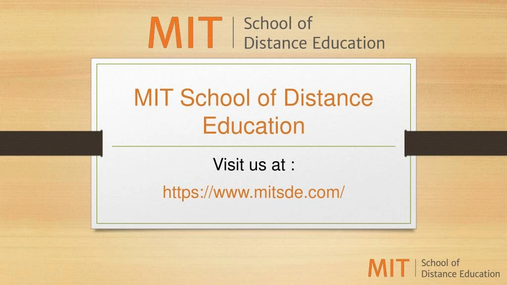 mit school of distance education