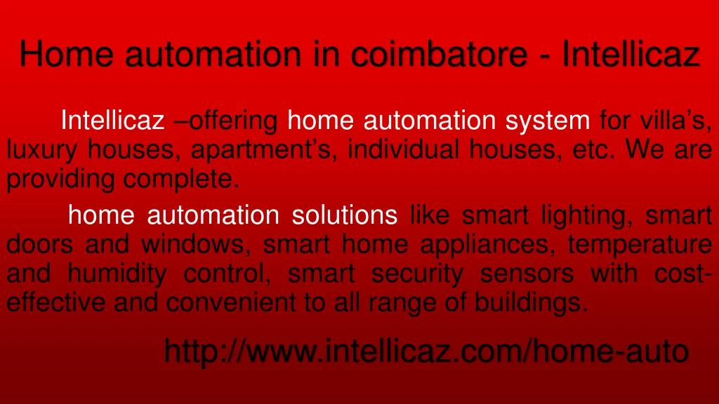 home automation in coimbatore intellicaz