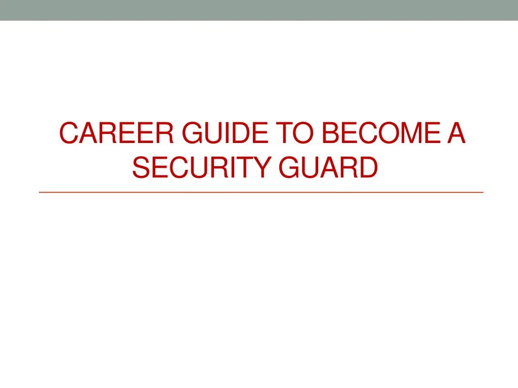 career guide to become a security guard