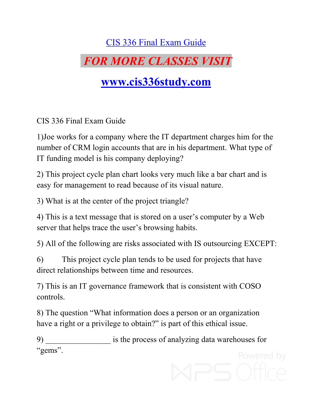 cis 336 final exam guide