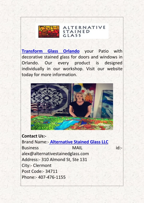 Transom Glass Orlando | Alternative Stained Glass