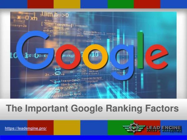 The Important Google Ranking Factors