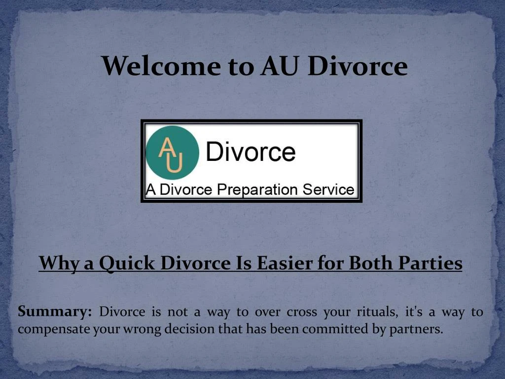 welcome to au divorce