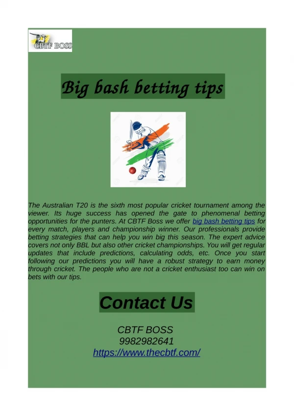 Big bash betting tips