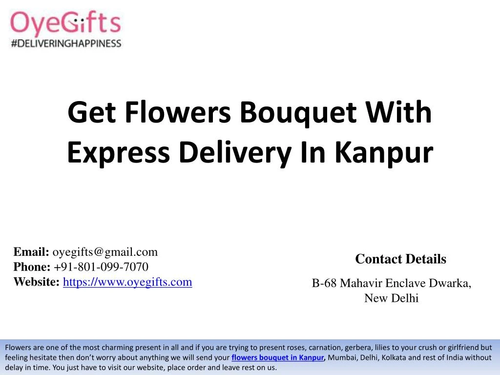 get flowers bouquet with express delivery in kanpur