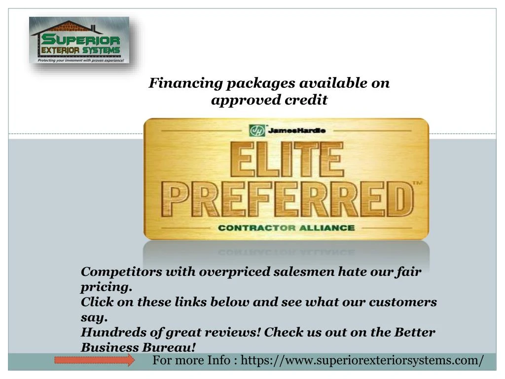financing packages available on approved credit