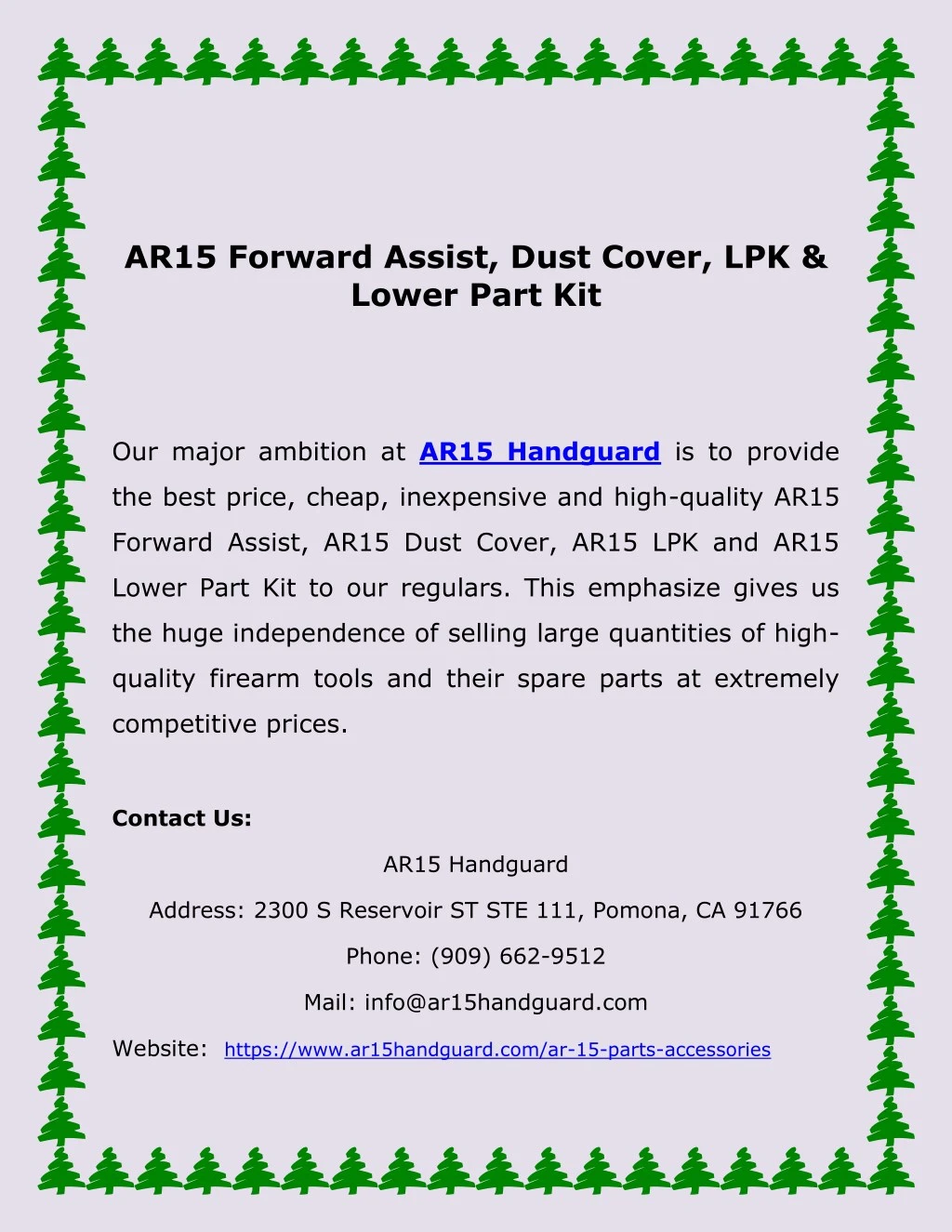 ar15 forward assist dust cover lpk lower part kit