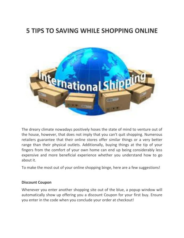 5 tips to saving while shopping online