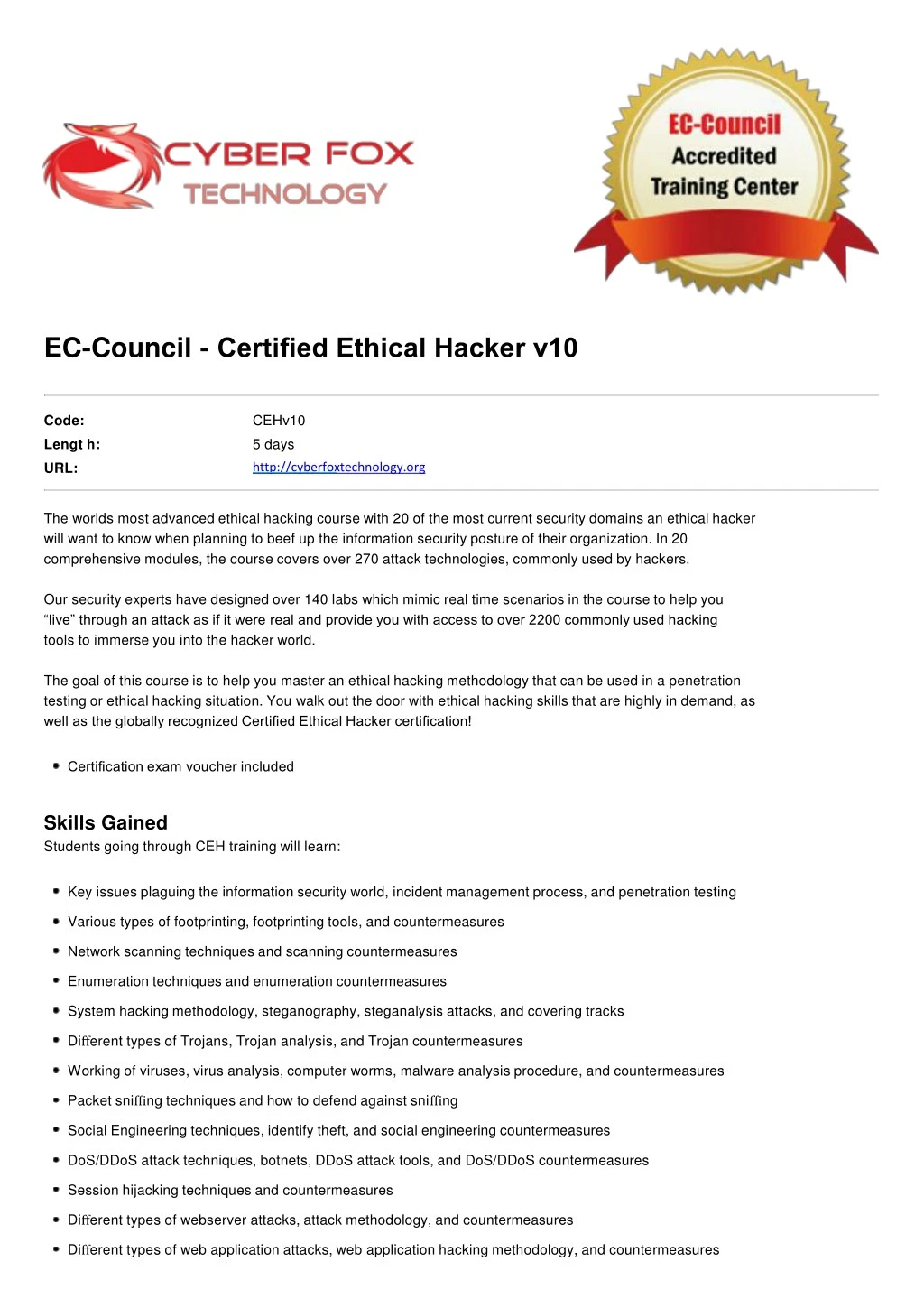 ec council certified ethical hacker v10