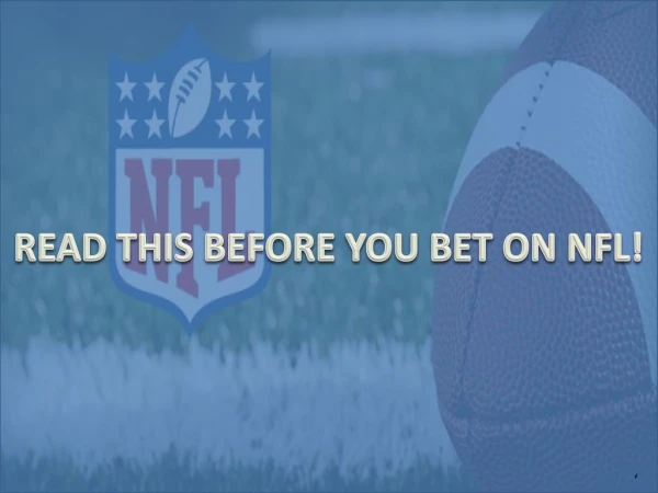 Read This Before You Bet On NFL!
