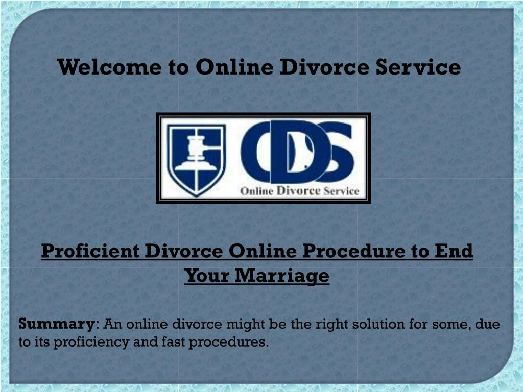 welcome to online divorce service