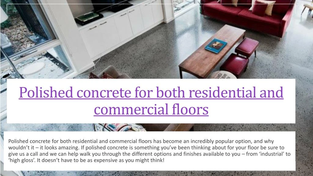 polished concrete for both residential and commercial floors