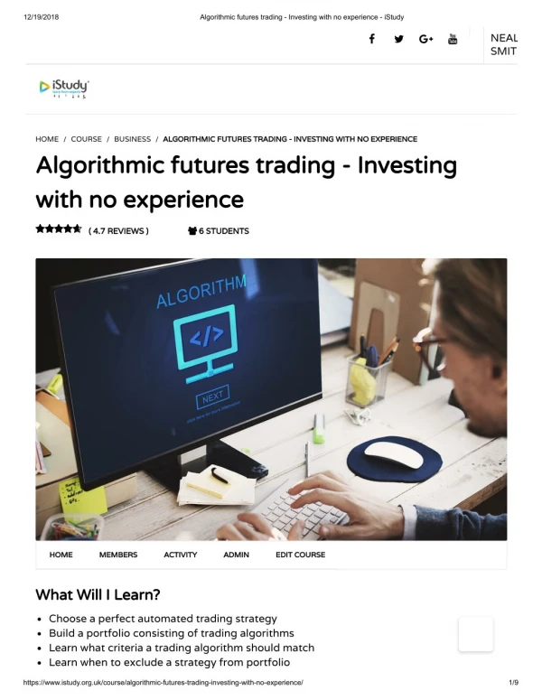 Algorithmic futures trading - Investing with no experience - istudy