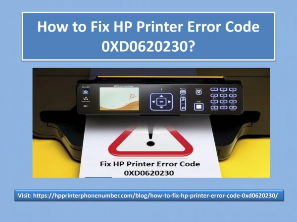 Fix HP Printer Error Code 0XD0620230
